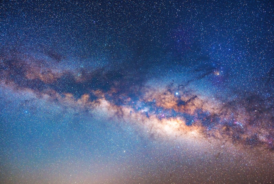 Milky way galaxy with stars and space dust in the universe